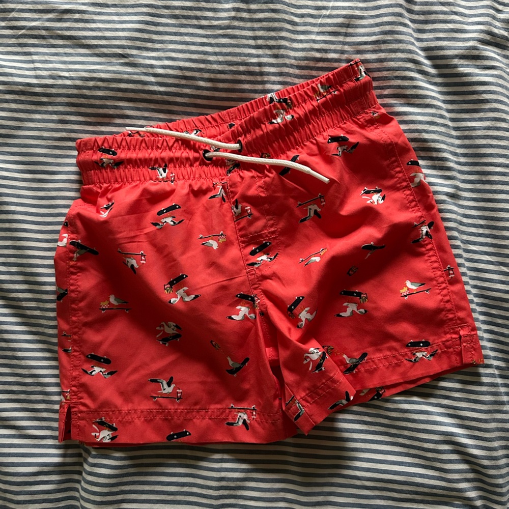 Old Navy Red Swim Shorts with Pattern